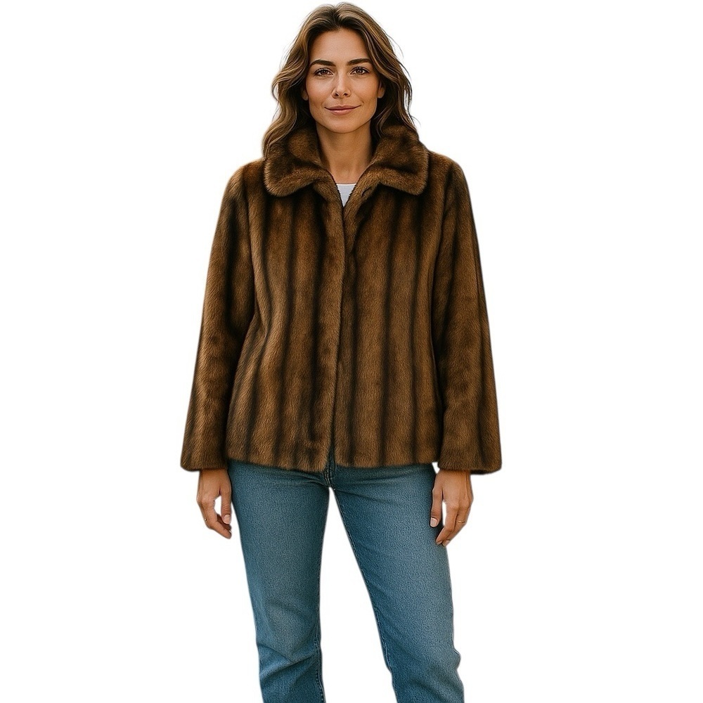 St. John Mob Wife Luxe Reversible Faux Fur Zip Up Jacket XL